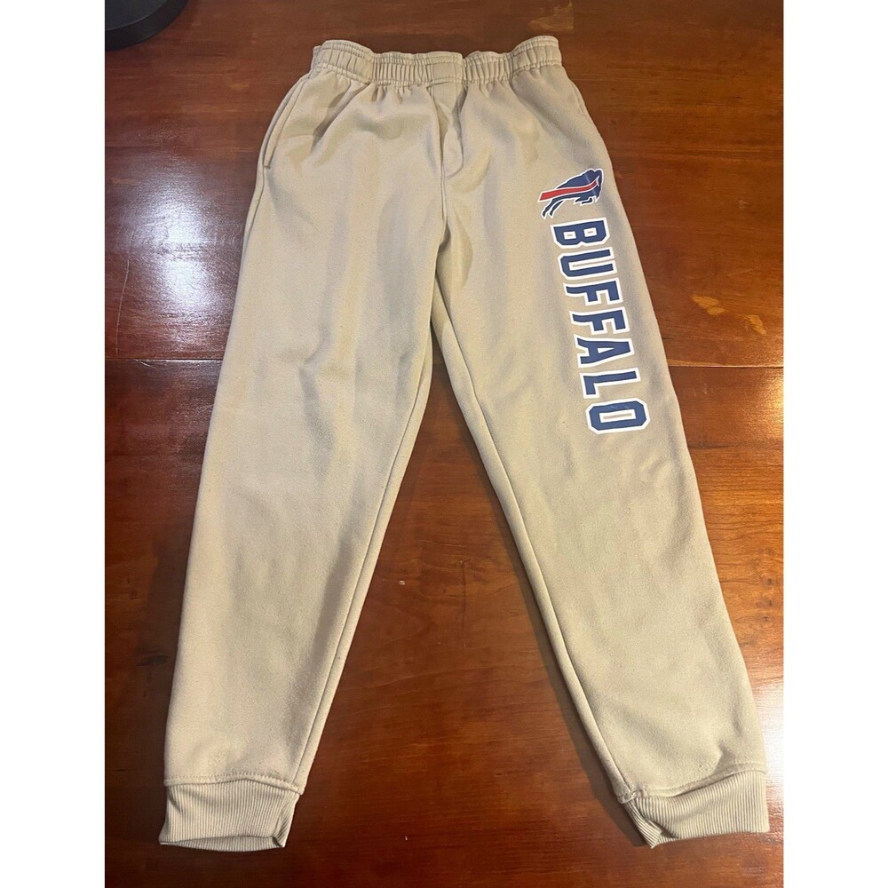 NFL Team Apparel Buffalo Bills NFL Beige Fleece Jogger Sweatpants Youth 14-16